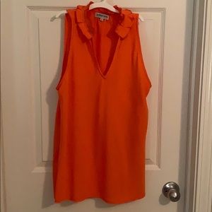 Orange V neck blouse
